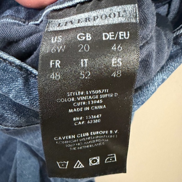 Liverpool Dark Blue The Slim Boyfriend Ankle Jeans. Size 16W - Picture 6 of 7